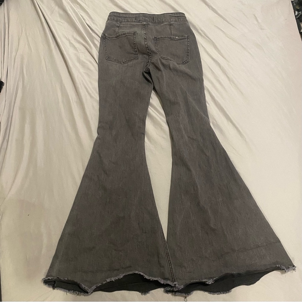 Rock & Roll Girls Bell Bottom Jeans Size 10 Gray Denim - Picture 2 of 4